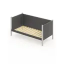 Кровать Solarius Тахта реечное основание temser90-170plat 100 x 101 x 180 см дерево цвет темно-серый, платиновый