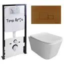 Комплект инсталляция с подвесным унитазом TONI ARTI TA-01 Noche с клавишей Tocco TA-0066 с сиденьем с микролифтом