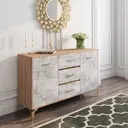 Комод Капитал Svetlana lux 5 ящиков 140.2x40x85.5 см ЛДСП цвет дуб золотой