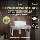 Столешница в ванную Teymi F13933 60x50см Камень цвет серый/серебристый