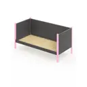 Кровать Solarius Тахта сплошное основание temser90-200roz-full 100 x 101 x 210 см дерево цвет темно-серый, розовый