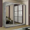 Шкаф-купе Мебельная Компания Е1 3 дверный 240x210x60 см зеркала 9 полок ЛДСП цвет бетон