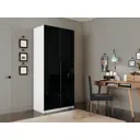 Шкаф распашной Мебельная компания е1 LCKS2_GR_SH_M1_1600_BT 101x220x52.5 см ЛДСП цвет белый снег