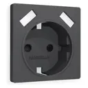 Накладка для розетки с заземлением со шторками 2USB A+A Ambrella volt Alfa AP9090 цвет графит