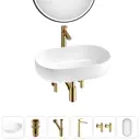 Раковина накладная Wellsee Chic Riviera 48см комплект 6 в 1 20217765R