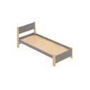 Кровать Solarius Мишка сплошное основание 80 x 80 x 210 см дерево цвет светло-серый;лакированный