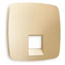 Накладка для компьютерной/телефонной розетки RJ-45/RJ-11 Ambrella volt Omega OP6120 цвет шампань