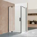 Душевой уголок Vincea Extra VSR-1E901090CLB прямоугольный 90x90см черный профиль эффект стекла прозрачное закаленное стекло