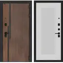 Входная дверь Лабиринт Кармина правый 205x96см цвет орех американский с патиной/белый софт рельеф с панелью П30