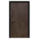 Входная дверь Экосталь Омега левый 205x96см цвет дуб коньячный/белый бланко с зеркалом