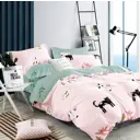 Комплект постельного белья Tango Novella сатин евро наволочки 50 x 70- 4 шт цвет розовый, зеленый