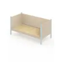 Кровать Solarius Тахта сплошное основание tahta-obiv-spin-beg100-200gol-full 110 x 101 x 210 см дерево цвет бежевый/голубой