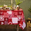 Скатерть Доляна Новогодняя мозаика 248816 прямоугольная, 24x27 см, цвет красный