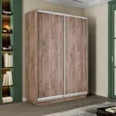 Шкаф-купе МК Е1-Юг Экспресс 220x140x45 см 7 полок ЛДСП цвет крафт табачный