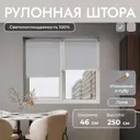 Рулонная штора блэкаут Унистайл URSBLLSS046250 46x250 см, цвет светло-серый