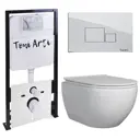Комплект инсталляция с подвесным унитазом TONI ARTI TA-01 Baglio с клавишей Tocco TA-0061 с сиденьем с микролифтом
