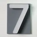 Адресная табличка на дом PINЛайт цифра "7" серая подложка c объемной теплой подсветкой