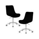 Набор офисных кресел 2 шт Dobrin Dora lm-9518 60x99x60 см велюр цвет черный