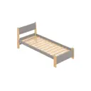 Кровать Solarius Мишка реечное основание 80 x 80 x 210 см дерево цвет светло-серый;лакированный