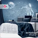 Фотообои флизелиновые Barton Wall 3D Лофт Космонавт на скейте M08104-C, 400x270 см