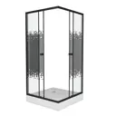 Душевой уголок Niagara Ng-009-14qblack прямоугольный с поддоном 90x90см профиль хромированный эффект стекла с шелкографией