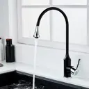 Смеситель для кухни Ledeme 106333 поворотный излив 24.2 см цвет черный