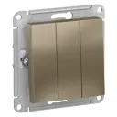 Выключатель встраиваемый Systeme electric AtlasDesign ATN000531 3 клавиши цвет шампань