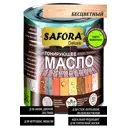 Масло для дерева с воском Safora бесматовая цветное 1 л