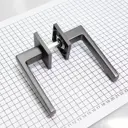 Ручка DoorLock Stone A43S Slim GR графит квадратная розетка толщина двери 35-55мм