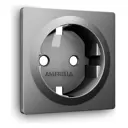 Накладка для розетки с заземлением Ambrella volt Alfa AP6560 цвет антрацит серый