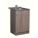 Напольный шкаф с гладкими фасадами Siriusline петли справа /стол под мойку 40x80x50 см ЛДСП цвет ясень