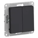 Выключатель встраиваемый Systeme electric AtlasDesign ATN001017 2 клавиши цвет черный