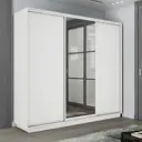Шкаф-купе Мебельная Компания Е1 3 дверный 220x210x60 см зеркало 9 полок ЛДСП цвет белый 1emt1_210_b
