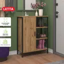 Стеллаж Letta Frame 6 секций 70x91x30 см металл цвет дуб вотан