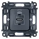 Розетка HDMI встраиваемая Ambrella volt Альфа VM222 с заземлением цвет серый