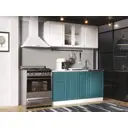 Кухонный гарнитур Эра Хозяюшка 175546 150x207x60 см ЛДСП цвет белый, зеленый