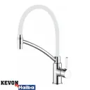 Смеситель для кухни Kevon KV45605-8 гибкий излив 19.9 см цвет белый