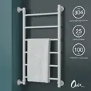 Полотенцесушитель водяной лестница Onix Classic white left 80x40 см боковая левая подводка нержавеющая сталь цвет белый