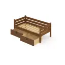 Тахта односпальная Solarius реечное основание с 2 выкатными ящиками 110x63x170 см сосна цвет темный дуб