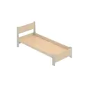 Кровать Solarius Мишка сплошное основание mkr-obiv-rs3-plat80-190-full 90 x 80 x 200 см дерево цвет бежевый/платиновый