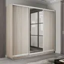 Шкаф-купе Мебельная Компания Е1 3 дверный 240x210x45 см зеркало 9 полок ЛДСП цвет ясень шимо светлый