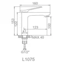 Смеситель для раковины Ledeme L1075 однорычажный цвет хром
