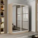 Шкаф-купе Мебельная Компания Е1 2 дверный 220x160x45 см зеркала 7 полок ЛДСП цвет дуб сонома
