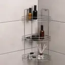 Полка для ванной угловая Лесников 3-x ярусная 20×20×49 см хром