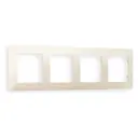 Рамка для розеток и выключателей Ambrella volt Alfa Line AF110334 4 поста цвет бежевый матовый