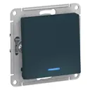 Выключатель встраиваемый Systeme electric AtlasDesign ATN000813 1 клавиша с подсветкой цвет зеленый