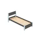 Кровать Solarius Мишка реечное основание mkr-obiv-rs17-gol70-190 80 x 80 x 200 см дерево цвет темно-серый/голубой