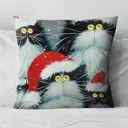 Наволочка декоративная Zaberite Коты семейка в Новогоднюю ночь 4525Н, 40x40 см