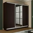 Шкаф-купе Мебельная Компания Е1 3 дверный 220x240x60 см зеркало 9 полок ЛДСП цвет венге 1emt1_240_v