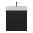 Тумба с раковиной для ванной подвесная Uperwood Tanos NEW 50x45x55 см черная
